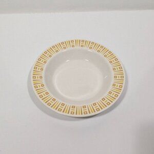Syracuse China Econo-Rim Syralite Bowl Yellow Geometric Vintage